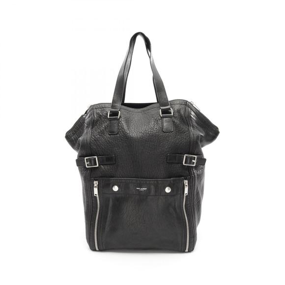 Saint Laurent Paris Downtown Tote Bag Leather Black - Picture 1 of 7